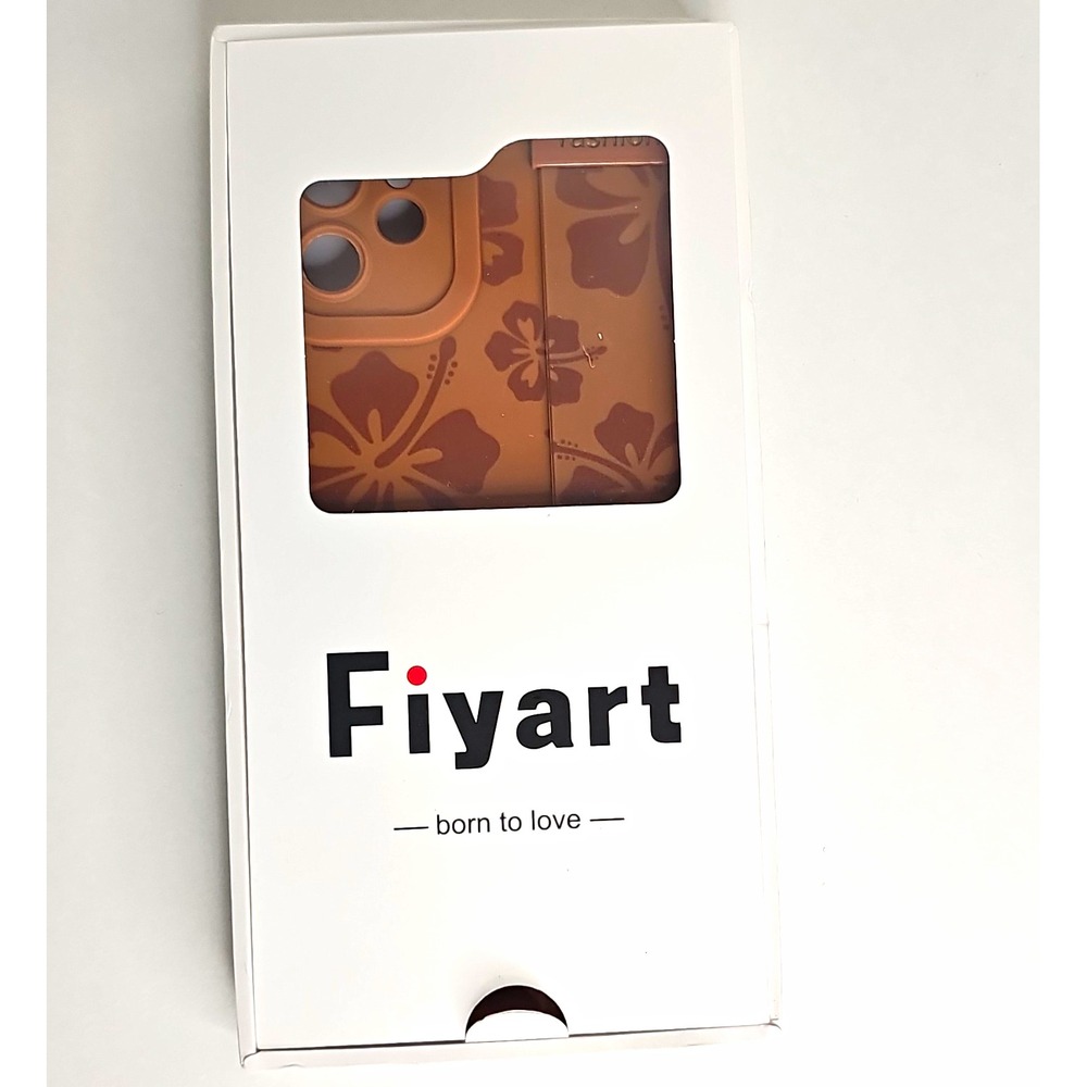Fiyart Floral Patterned Back Case Cover Brown Smartphone Phone Case